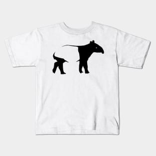 Funky Trendy Animal Malayan Tapir Silhouette Kids T-Shirt